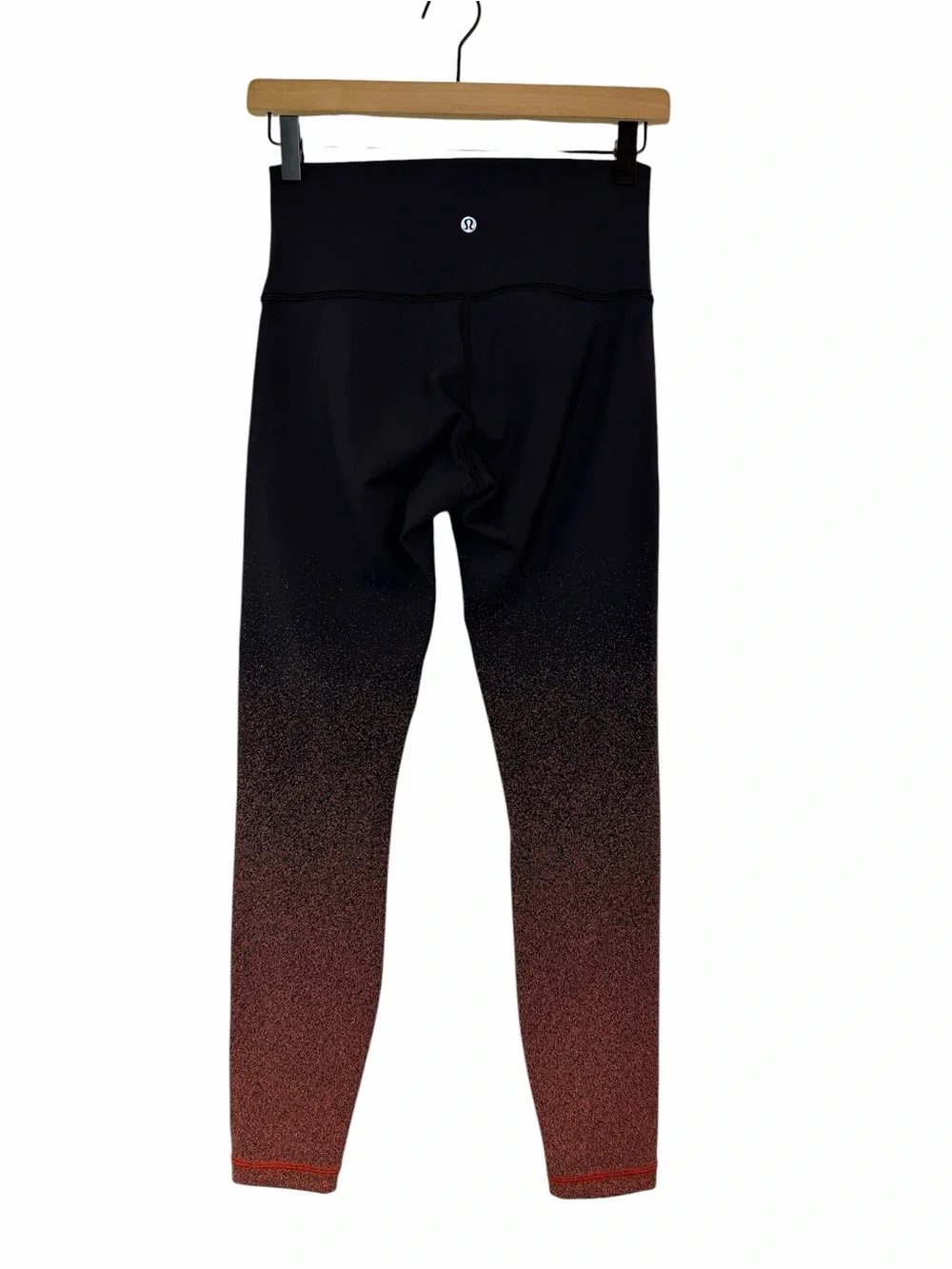 Lululemon Wunder Under High Rise 25” Speckle Fade Black Orange Leggings Size 6
